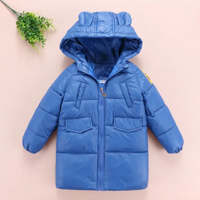 2017 Boys Girls Warm Hooded Jacket Children Winter Long Down Coats