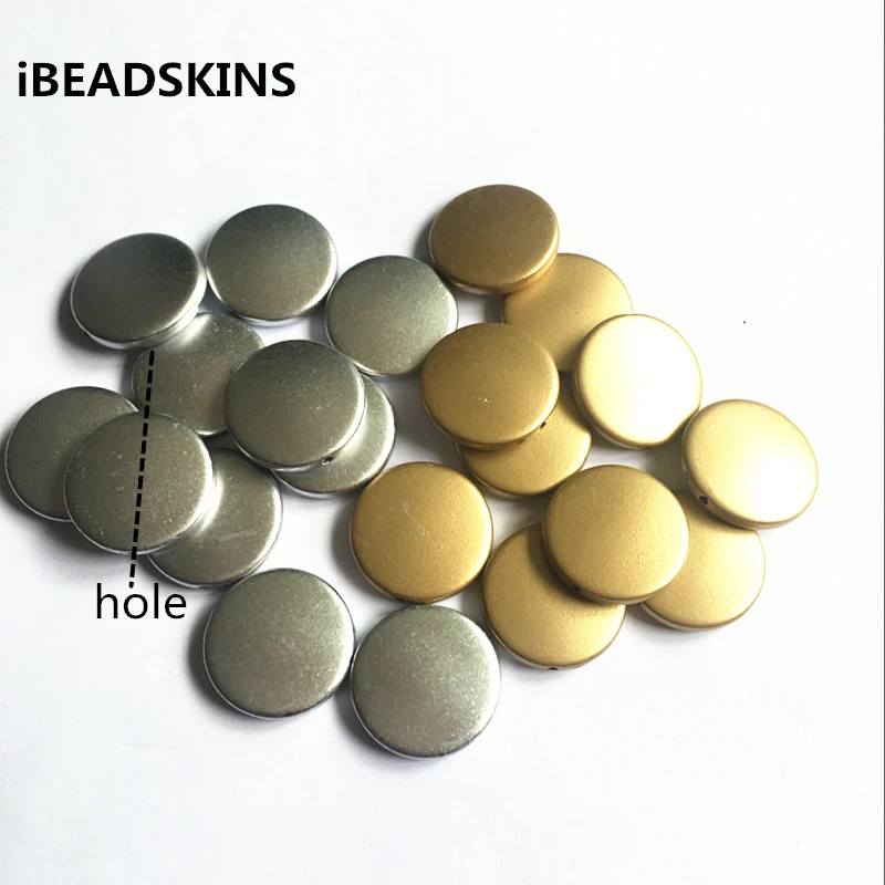 

(choose size and color) 21/25mm Metallic matte silver/gold color Acrylic Coin beads Beads for Jewelry DIY (Design as shown)