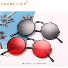 Longkeader, складные солнцезащитные очки для женщин и мужчин, роскошные брендовые дизайнерские очки с двойными линзами в стиле стимпанк, женские очки UV400