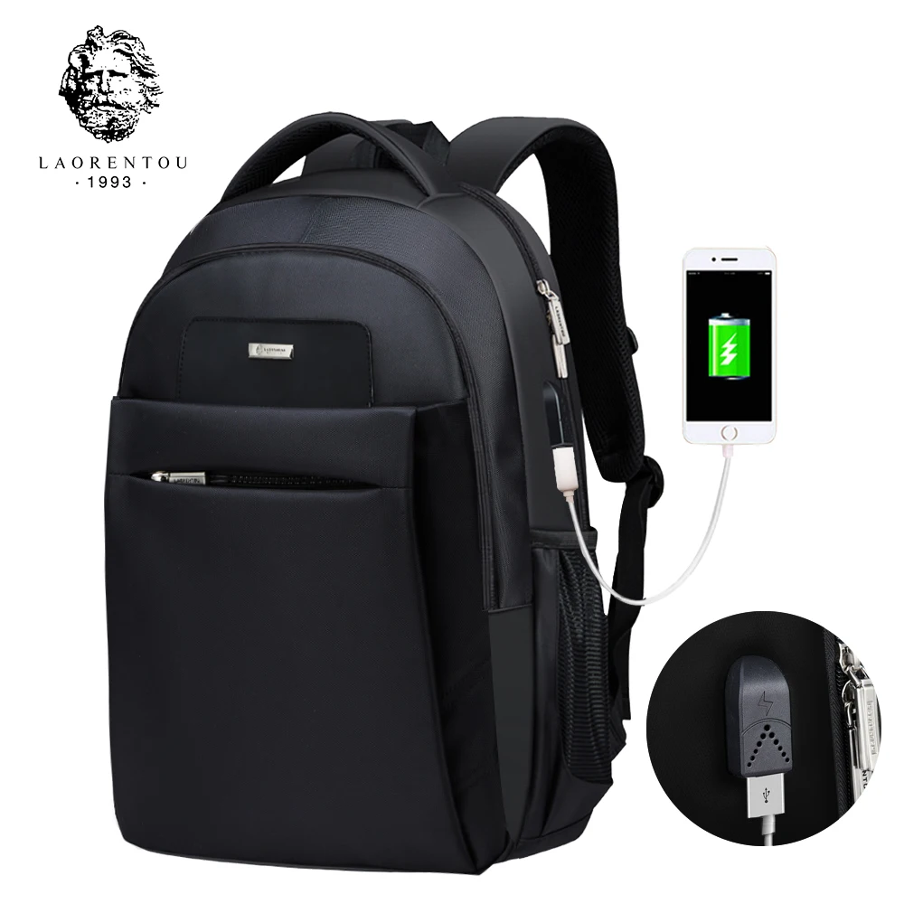 

LAORENTOU Men Backpack Laptop Travel Bag Multifunction Unisex School Bag Canvas School Backpacks for Teenagers Business Backpack