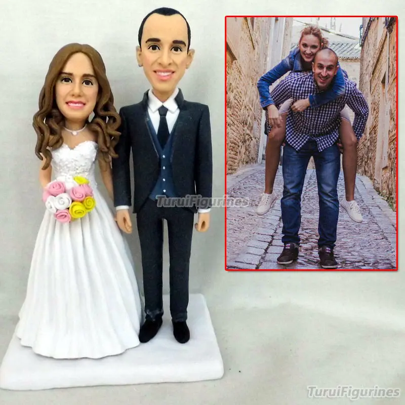 

Collectible OOAK Dollhouse polymer clay custom dolls real person face crafted art work doll figurine from picture wedding gifts