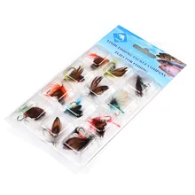 12Pcs Fly Fishing Lures Kit Lifelike Insect Bait Pesca Fishing Tackle Spinner Bait Artificial Butterfly Style Single Hook Lure