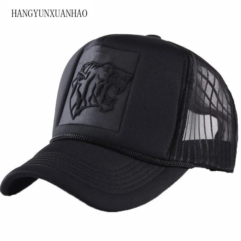 

2019 Hip Hop Black leopard Print Curved Baseball Caps Summer Mesh Snapback Hats For Women Men casquette Trucker Cap