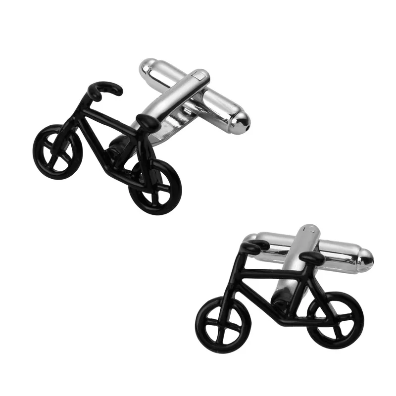 

Men's shirts Cufflinks high-quality copper material Black green bike Cufflinks 5 pairs of packaging for sale