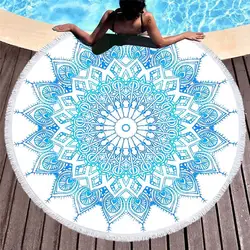 Чакра пляжное полотенце с бахромой индийский тоалла МАНДАЛА ГОБЕЛЕН Sunblock круглая скатерть-одеяло богемное круглый коврик для йоги пляжное