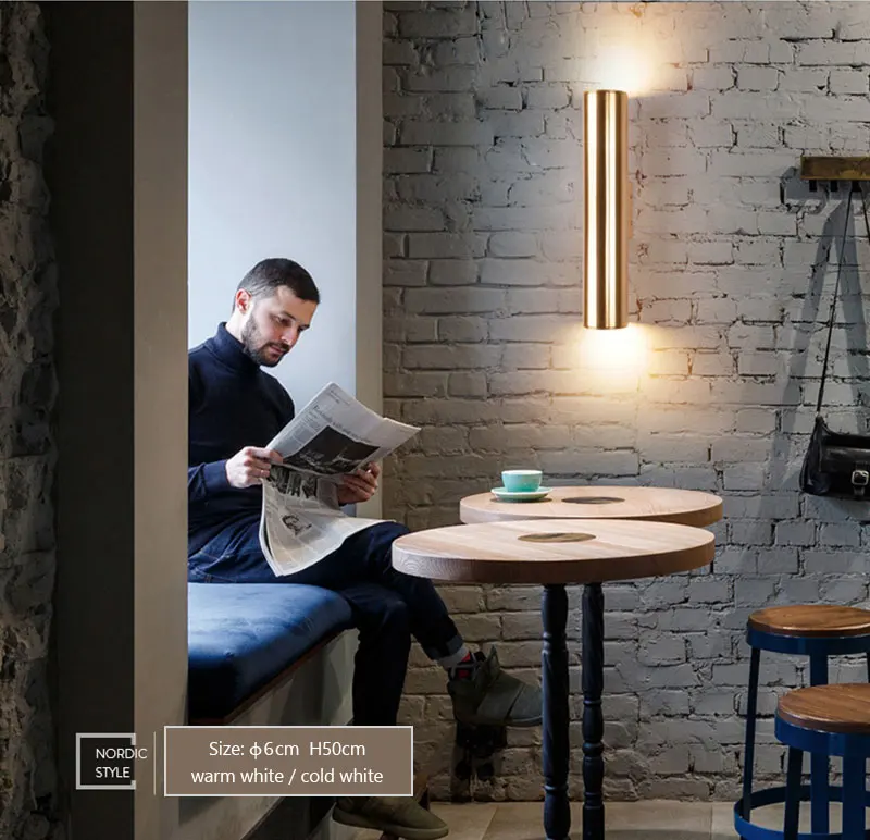 Nordic Art Gold Dining Room Wall Lamp Creative Loft Retro LED Wall Light Bar Hotel Bedroom Corridor Light Free Shipping (4)