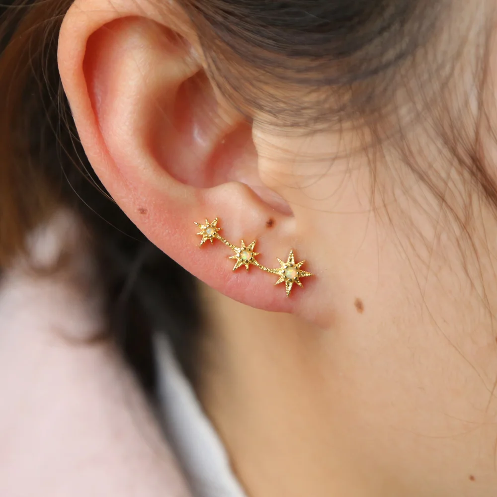 

cute jewelry delicate girl women ear stud tiny cz flower delicate 925 sterling silver opal cz stud minimalist flower earring