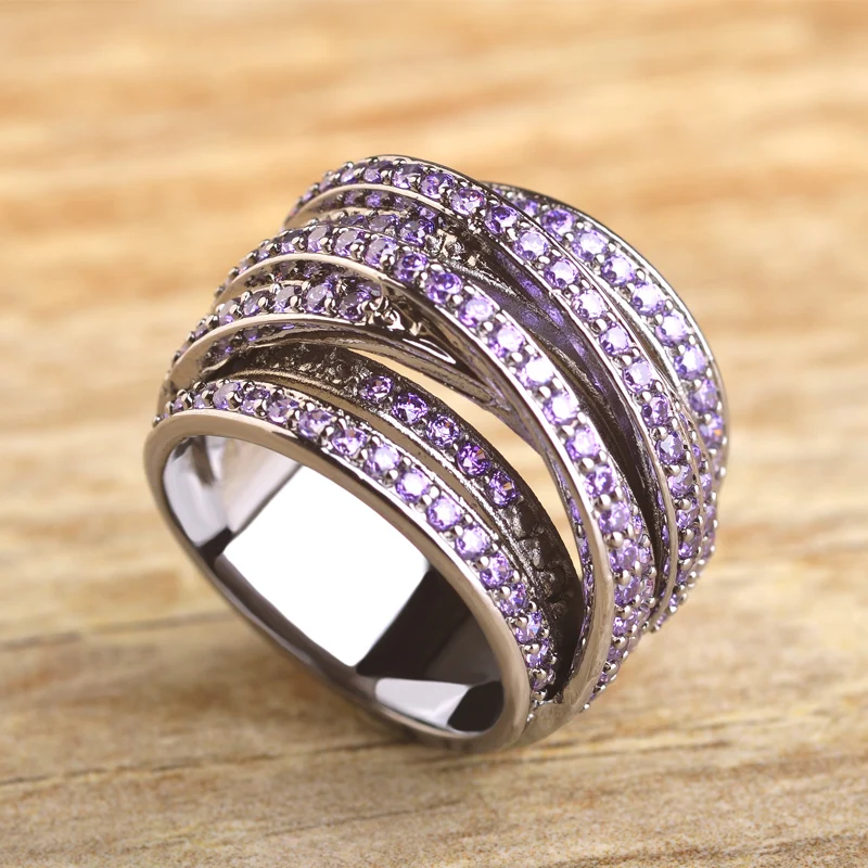 Мужские и женские кольца MECHOSEN из латуни с покрытием черного пистолета кубическим