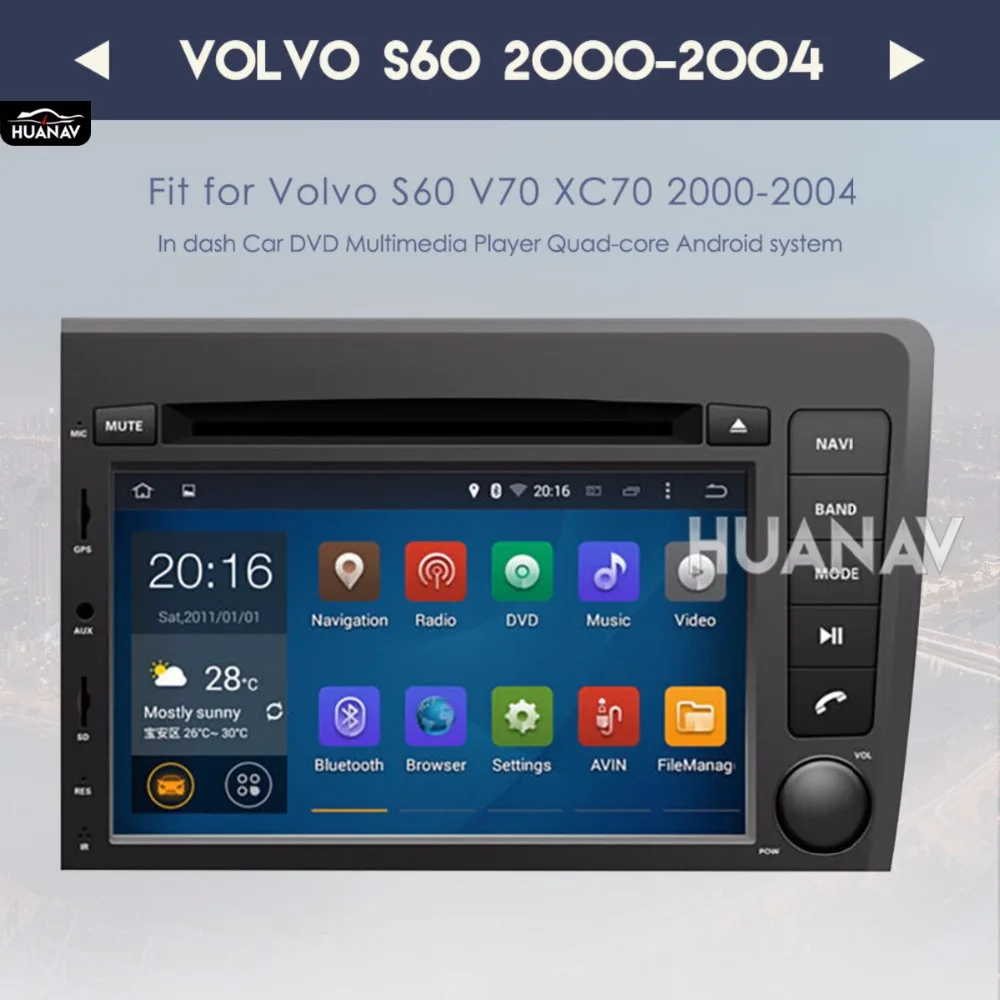 Автомобильный dvd-плеер gps навигация для VOLVO S60 V70 S80 XC70 2000-2004 автомобильный мультимедийный плеер 2 din радио gps Android 6 авто стерео