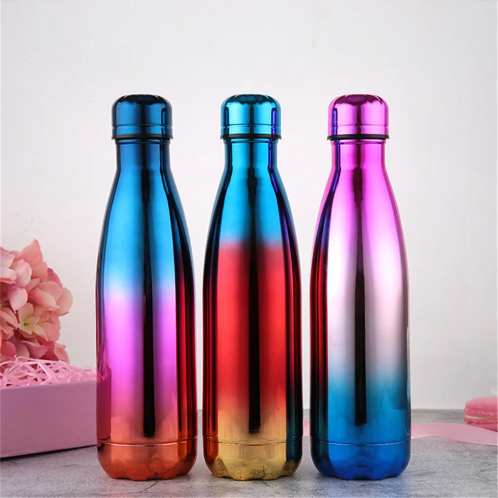 

Beauty Gradient Water Bottle BPA Free Thermos Vacuum Flask Insulated Drink Bottle Milk Fruit Beer Cup
