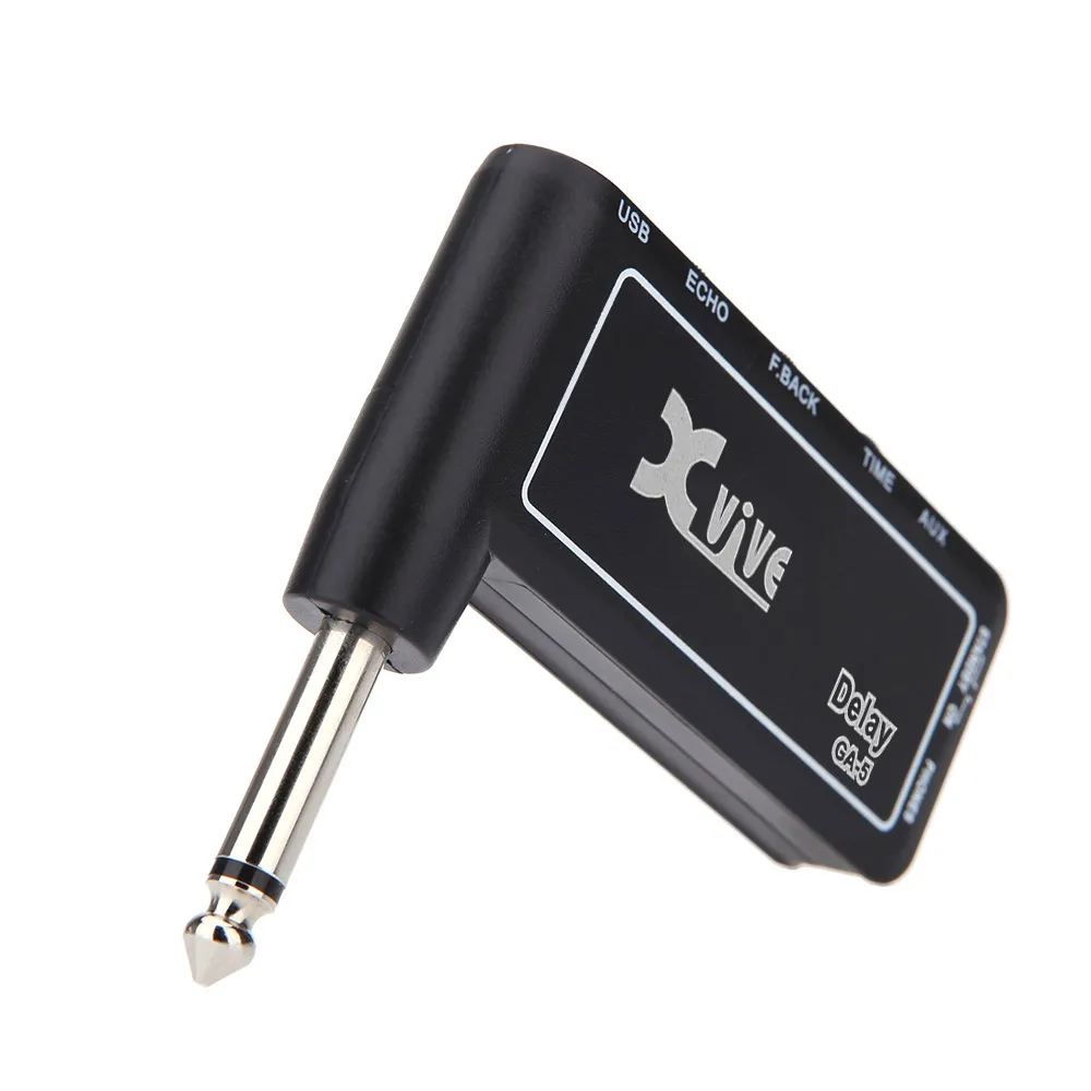 Mini Rechargeable Electric Guitar Plug Headphone Amp Amplifier Digital Delay Effect Guitar Accessory