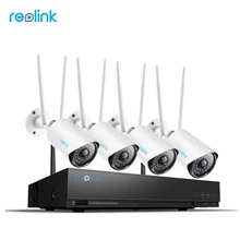 Reolink 1080P Wireless Security Camera System 4Ch WiFi NVR&4 WiFi Cameras Outdoor Video Surveillance 1TB HDD RLK4-210WB4