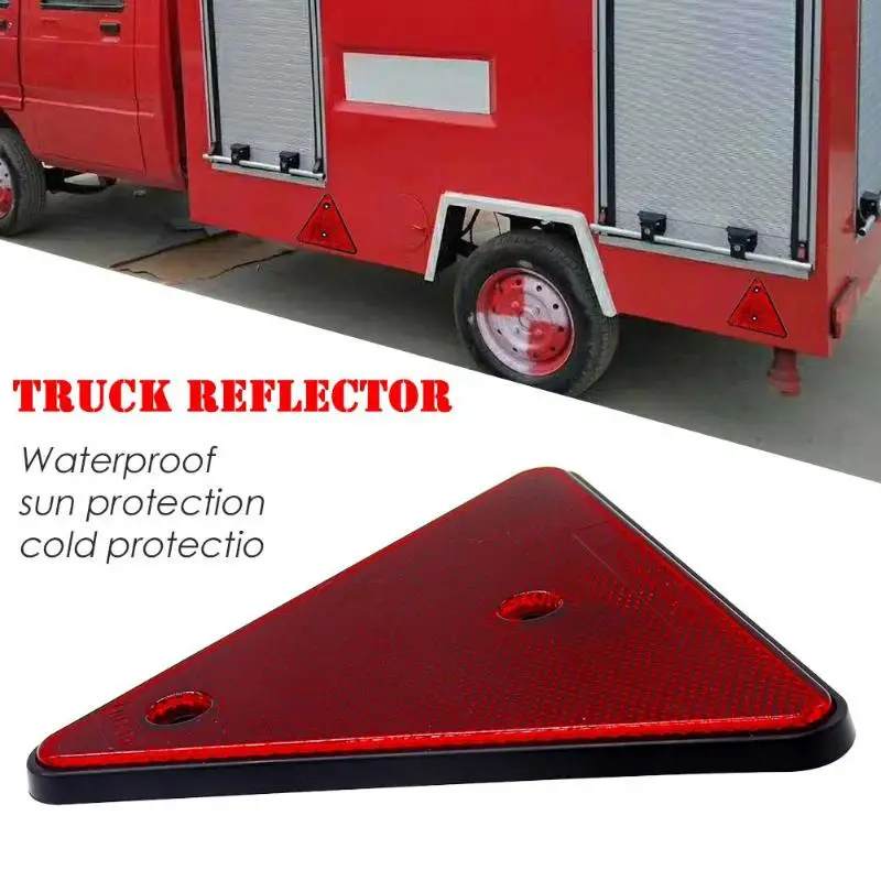 

1pcs Triangular Red Warning Reflector Screw Fit Rear Triangle for Trailers Caravans Gatepost Reflective Truck Plate Rear Light
