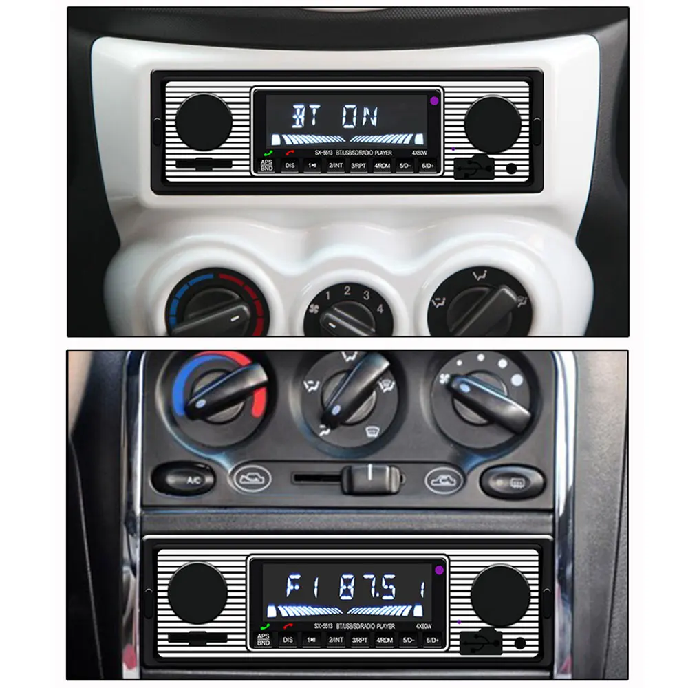 Автомобильная стереомагнитола MP3 плеер с ЖК экраном Bluetooth USB AUX классический