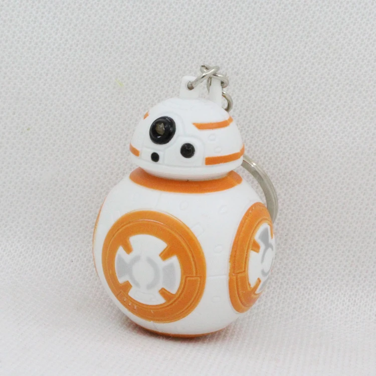 

New Star Wars The Force Awakens BB8 BB-8 R2D2 Droid Robot LED keychain Action Figure stormtrooper Clone Strap New year toys