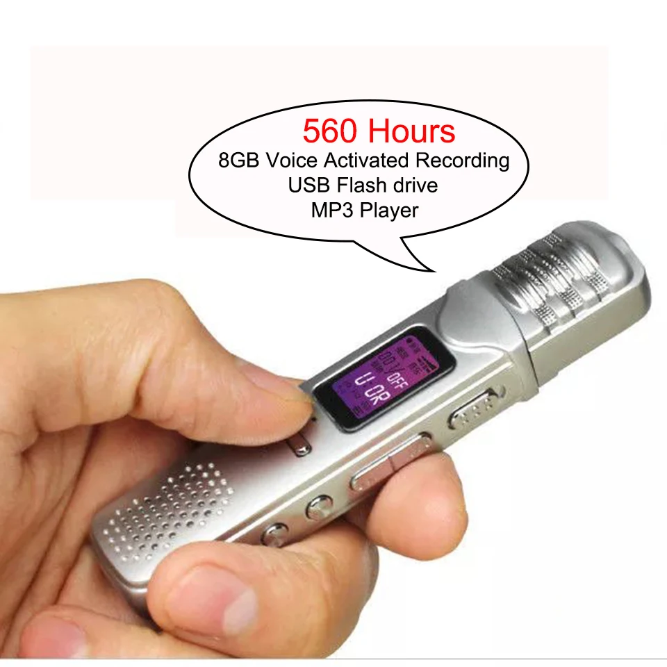 

Professional 8GB Voice Activated Recorder Digital Voice Recorder USB Flash Drive MP3 Dictaphone Audio Recording With Mic