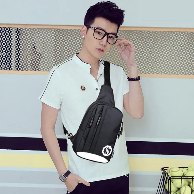 Men Women Backpack USB Charging Oxford Chest Bag Anti Theft Teenager Headphone Hole Night Reflection Design Shoulder Bag BP0221 (7)