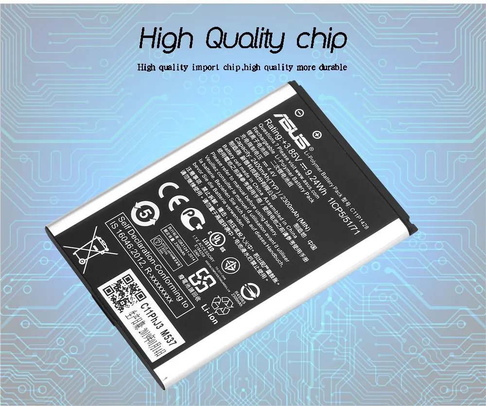 Original ASUS Replacement Phone Battery C11P1428 for Asus ZenFone 2 Laser ZE500KL ZE500KG Z00ED 5" High Capacity 2400mAh+ Tools