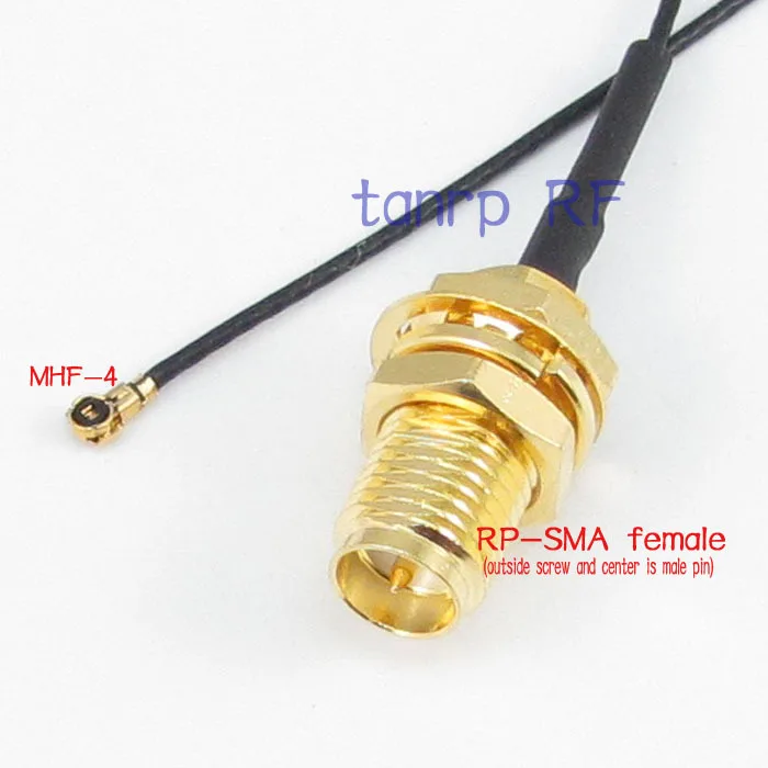 

4in 4'' RP-SMA female jack to IPX IPEX I-PEX U.FL MHF4 RF pigtail jumper cable for PCI WIFI Card wireless router 0.81mm 10CM