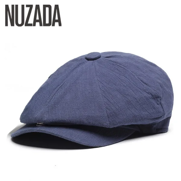 NUZADA Солнцезащитная плоская кепка Козырек Кепка s простой сплошной цвет для женщин мужчин берет унисекс шляпы лето весна осень хлопок Boina - Цвет: Blue