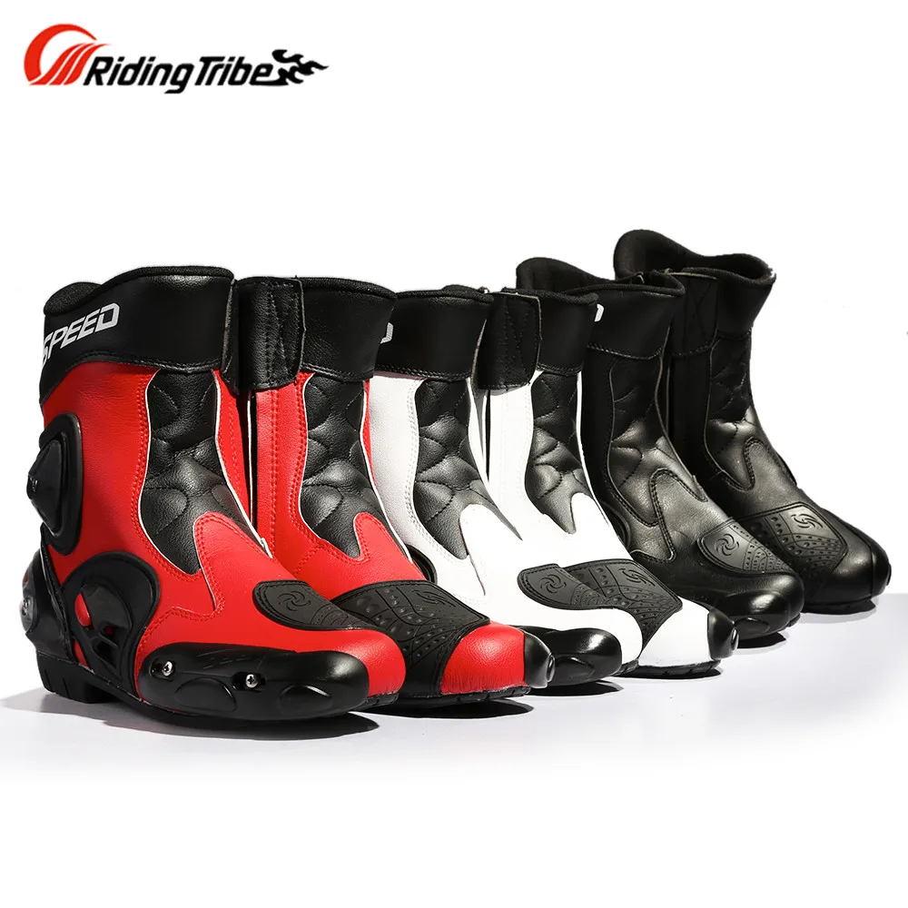 En la tribu de la Motocicleta Botas Zapatos de Motocross Botas Moto Motoqueiro Motocicleta A00469 Botte Botas párr Moto hombres