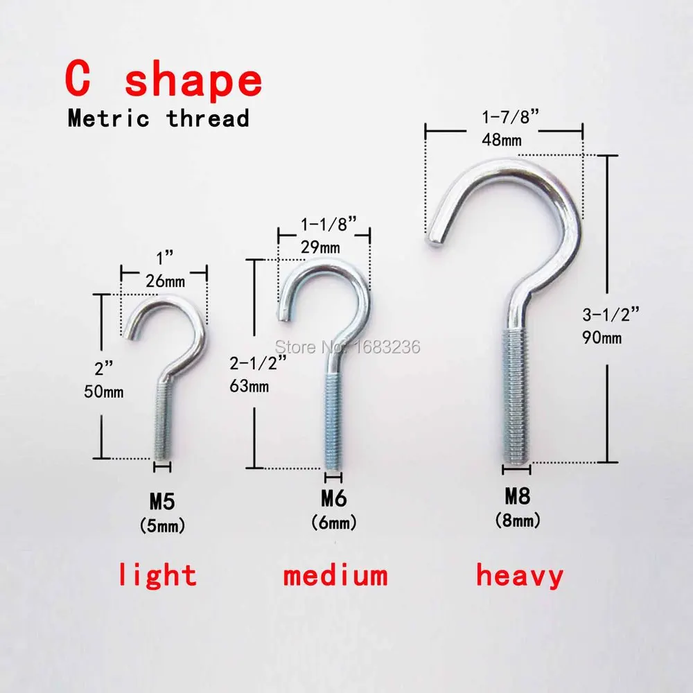 2/5/10 шт. Метрическая резьба стальная рамка для картин светильник для растений занавес сетка проволока глаз болт винт в Спираль Вешалка C чашка крюк