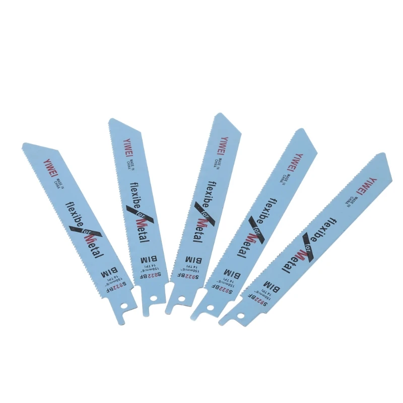 5 Pcs 152mm Reciprocating Cut Saw Blade S922BF 2608656014 For Metal Wood Cutting