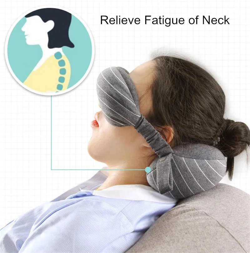 

2019 Multi-Function Business Travel Neck Pillow & Eye Mask Storage Bag with Handle Eye Patch Portable Eye Massager Sleep Mask