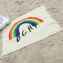 120*145 см Горячие Детские Дидс прекрасный радужный узор одеяла хлопок холст плед для ползания коврики для пикника Декор детской комнаты