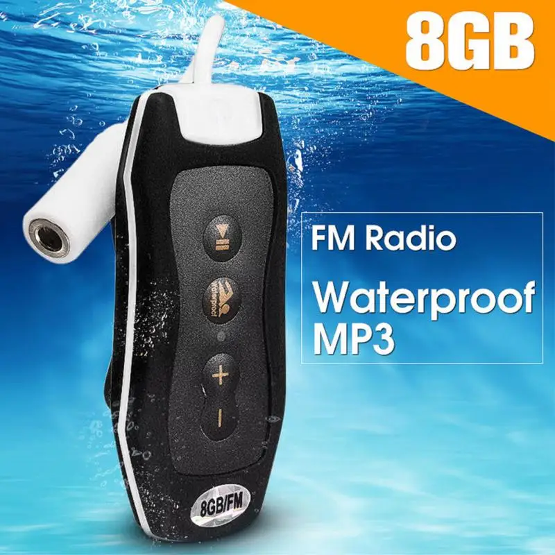 IPX8 Waterproof 8G MP3 Music Player FM Earphone Underwater Sports