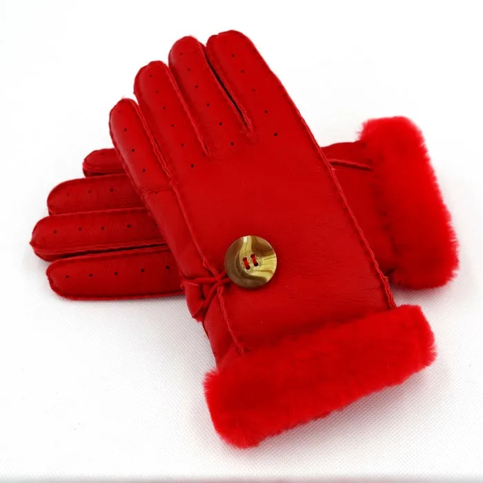 Piel Oveja Invierno Para Natural Abrigados De Guantes 2018 Caq577