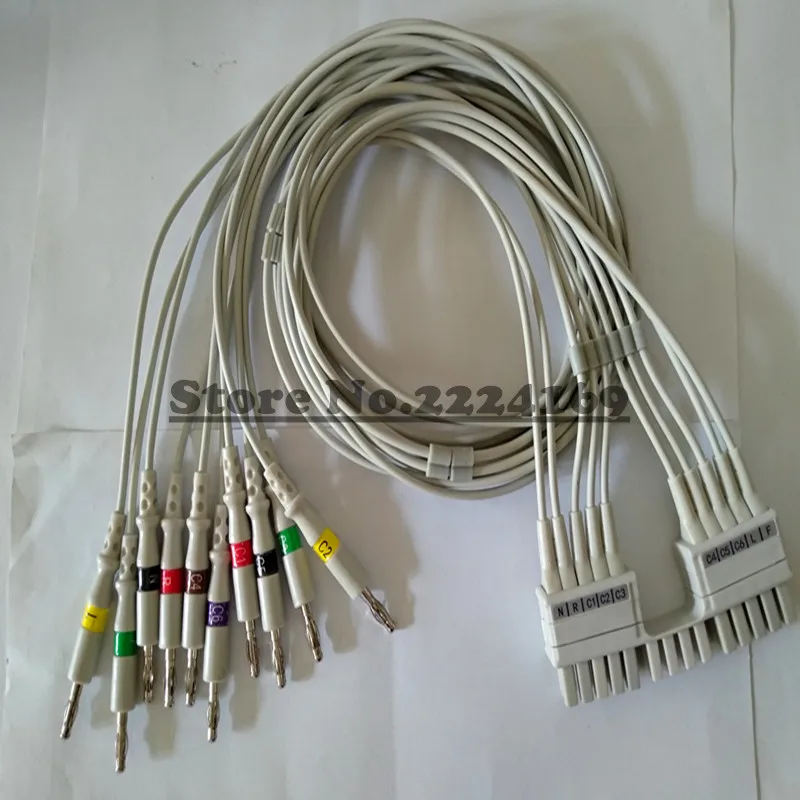 

2023 Compatible for Mortara ELI 230l Telemetry ECG Holter Cable with 10 Leadwires, Banana End IEC /AHA Standard ECG Leadwires