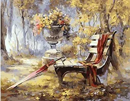 

MaHuaf-W563 Park seat DIY oil painting by numbers digital canvas painting for kids room unique gift