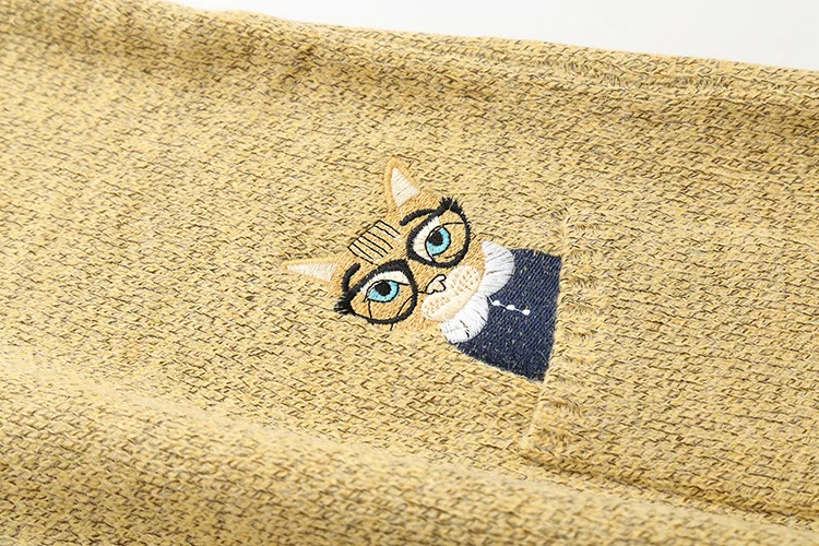 Japanese Style Cartoon Pullover Sweater Autumn Winter New Fashion Woman Knit Sweaters O-Neck Long-Sleeved Pocket Cat Sweater CH750 (12)