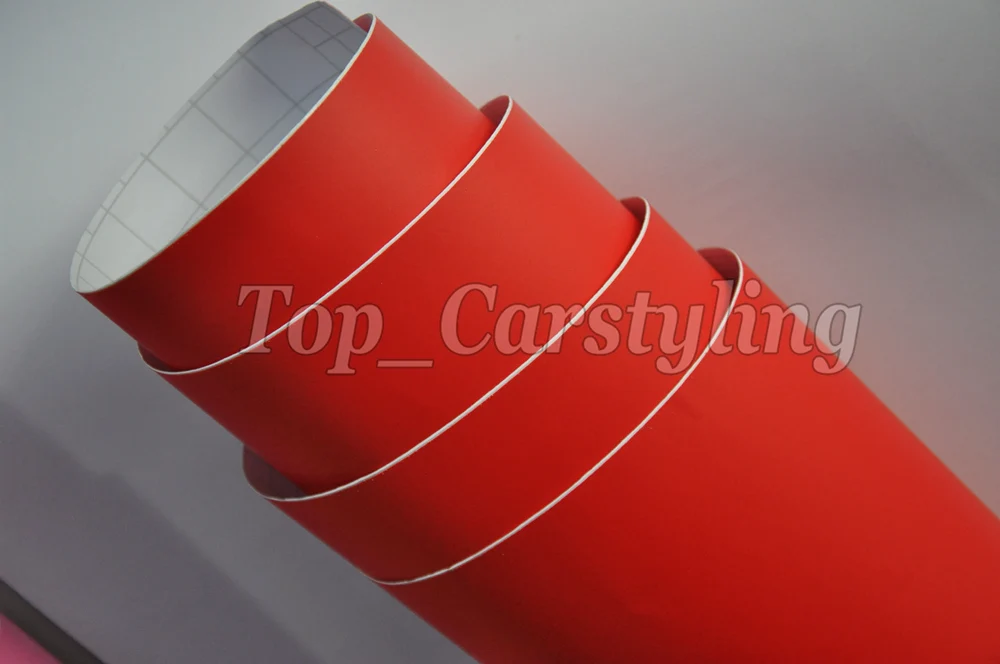 satin Matte red vinyl car wrapping film 3m 1080 satin red car wrapping film (8)