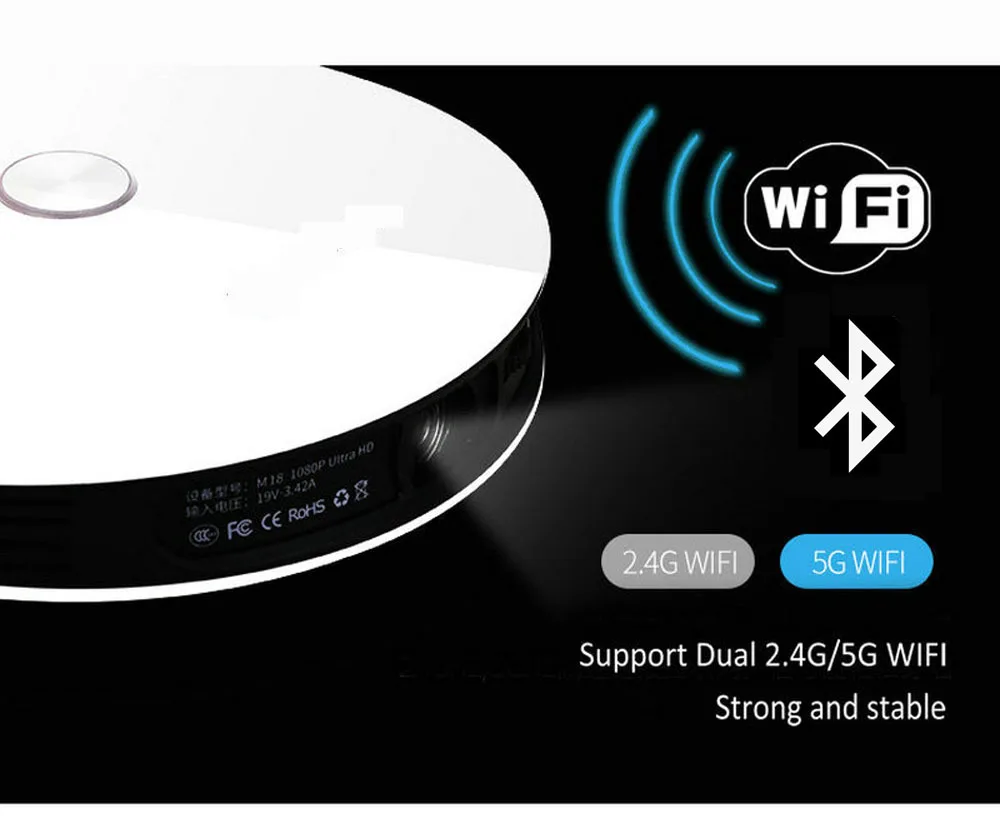 WZATCO Full HD 1080P 4K светодиодный активный мини DLP 3D проектор Android Smart wifi 12000 мАч аккумулятор домашний кинотеатр Cinem проектор