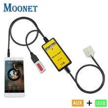 Moonet Car CD adapter mp3 3.5mm AUX TF SD USB For Mazda 5 323 Miata MX5 MPV RX8 Aux cable The 3.5 mm audio adapter OEM QX023