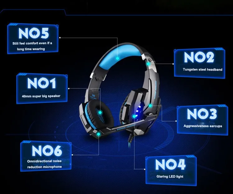 KOTION EACH G9000 3.5mm Game Gaming Headphone Headset Earphone With Microphone LED Light For Laptop Tablet Mobile Phones Xbox ONEPS4 (1)