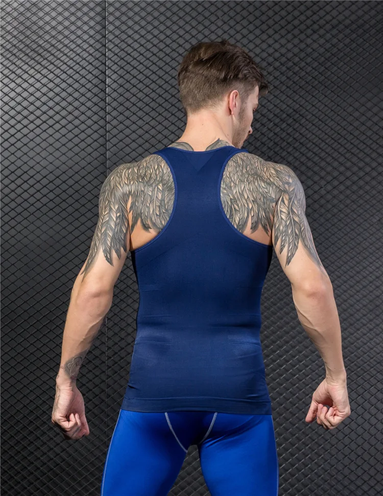 Meisou Hot Slimming Male Vest Body Shaper Men T shirt Abdomen Fat Reduce Compression Black White Blue Shapewear Fitness Clothing (9)