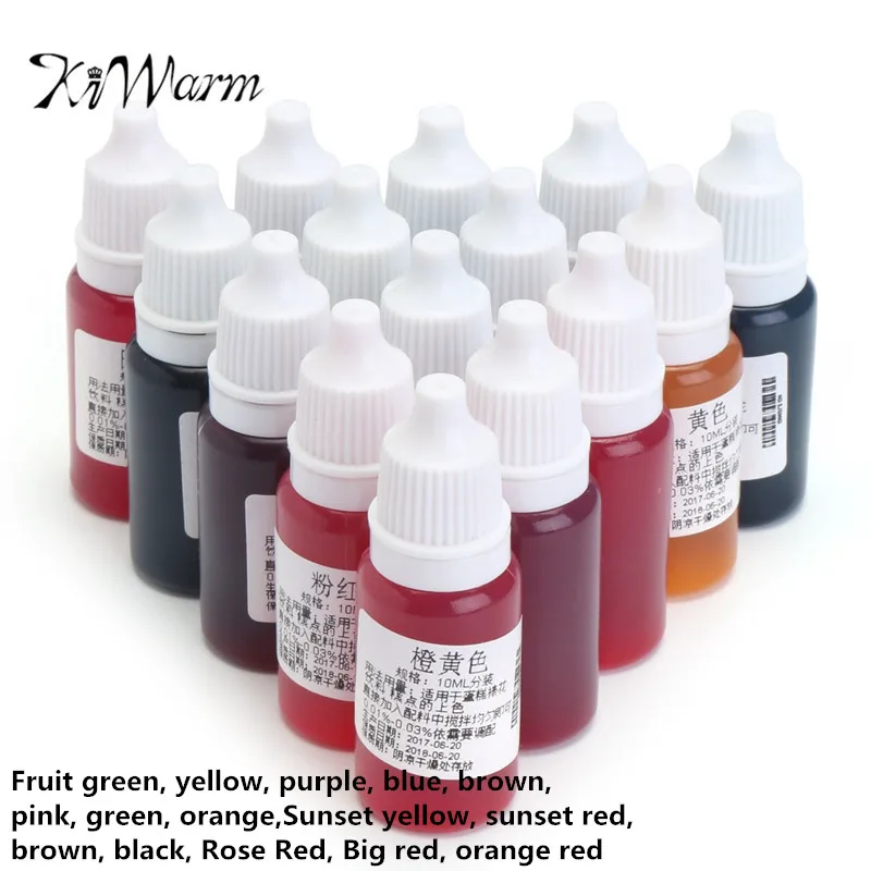 

KiWarm On Sale 15Pcs 10ML 15 Colors Epoxy Resin Pigment UV Resin Coloring Dye Colorant Resin Pigment DIY Handmade DIY Craft