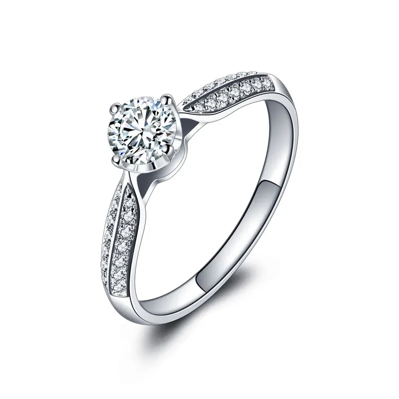 Аутентичные 18 К белого золота кольцо с бриллиантом набор 1 карат платина розовое золото брак ищет пары кольцо с бриллиантом