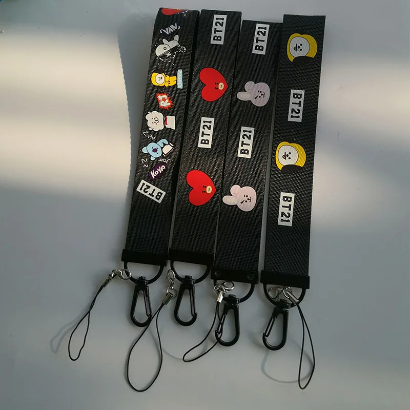 

Bangtan Boys Key Chains Keyring Bag Pendent Ribbon Key Mobile Phone Bag Chain COOKY TATA COOKY Lanyard LX119