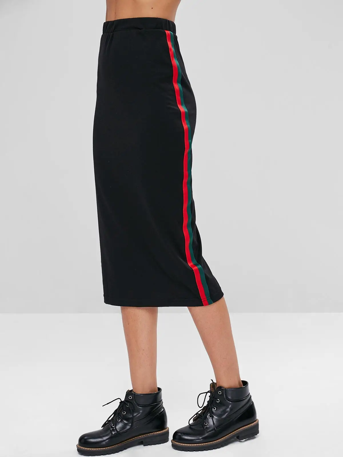 ZAFUL Contrast Panel Slim Skirt 2018 Summer Sheath Athleisure Skirts