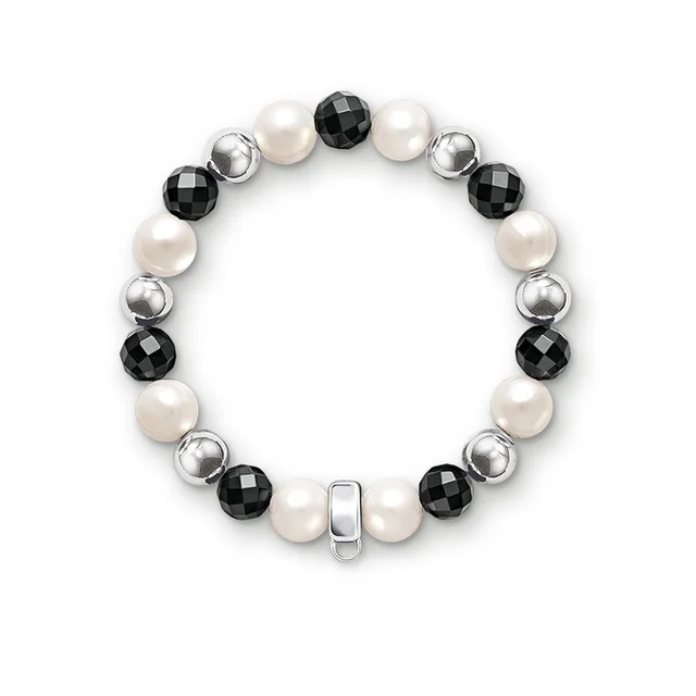 Most Fashion Freshwater Pearls Silver Solid Beads Hemae Most Fashion Freshwater Pearls Silver Solid Beads Hemae Bracelet With Carrier Fit Charms