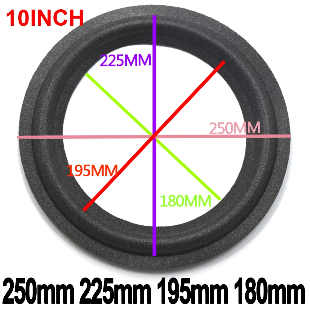 2 шт., 5, 8, 10 дюймов, кольцо из вспененного материала для динамика, Ремонтное складное кольцо для сабвуфера, аксессуары для ремонта динамиков, сабвуфер, сделай сам
