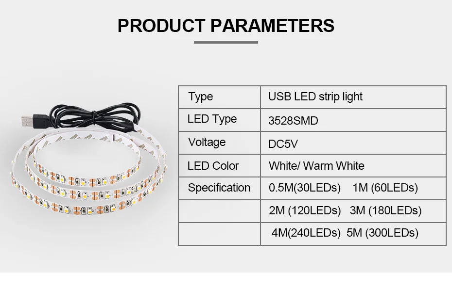 Белый/теплый белый RGB USB 5 В Светодиодная лента светильник 1 м 2 м 3 м 4 м 5 М HD ТВ Настольный экран фон Смещенный светильник ing ambi светильник полоса A1