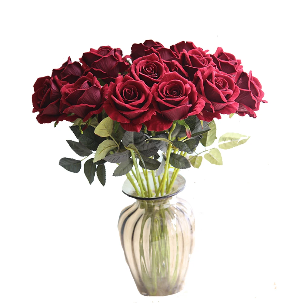 

1PC Artificial Flowers Floral Latex Real Touch Rose Silk Flowers Rose Wedding Bouquet Home Decor Party Flowers Bridesmaid