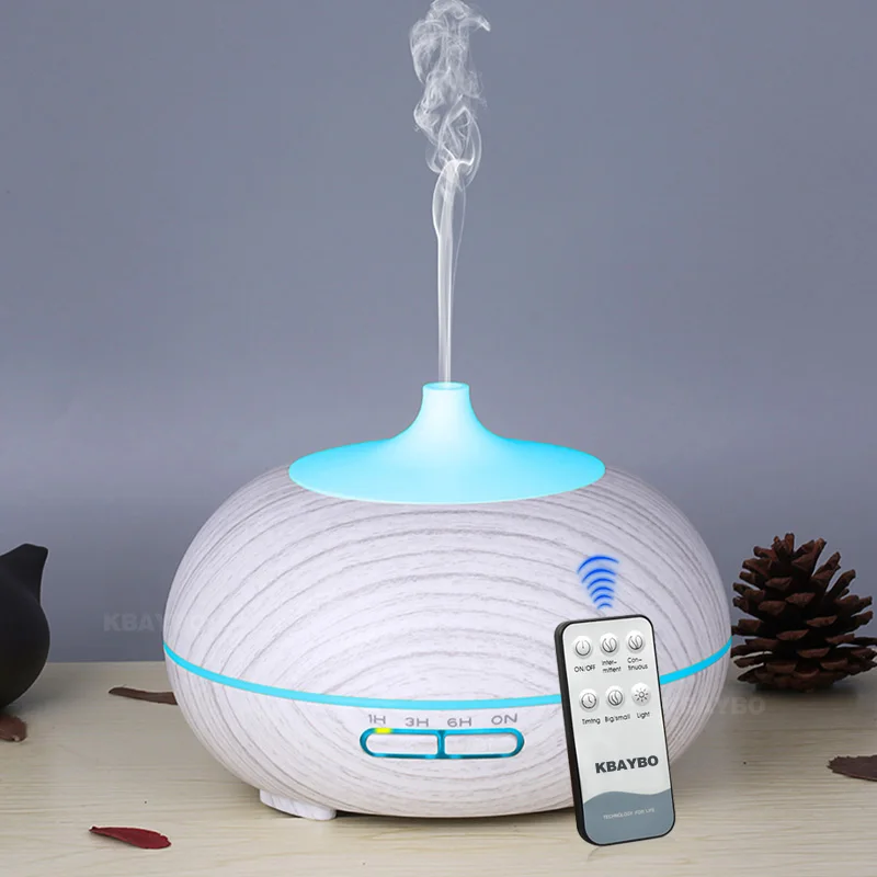 

300ML White wood grain Remote Control Aroma Diffuser Aromatherapy Essential Oil Diffuser Ultrasonic Cool Mist Humidifier in home