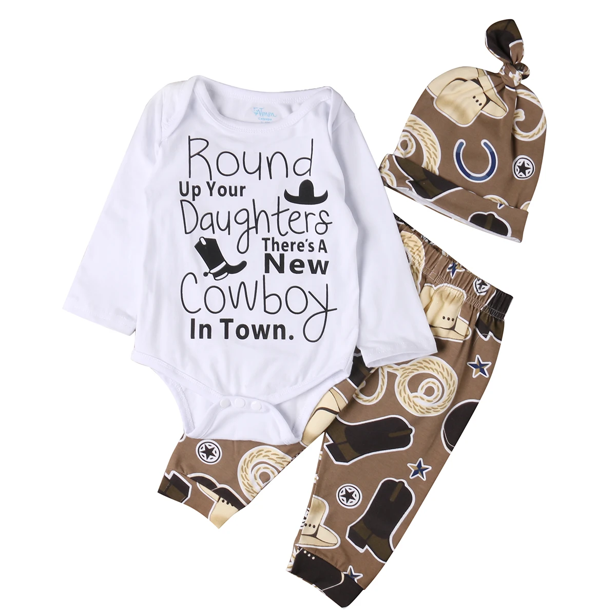 Baby Cowboy Romper & Pants Set 4