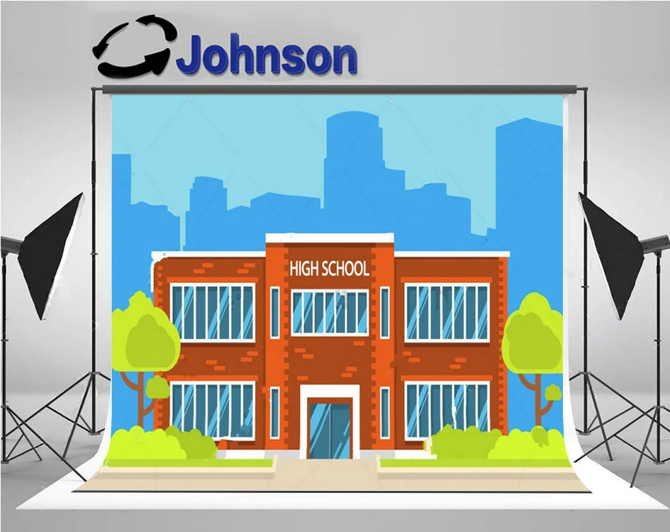 Bangunan Sekolah Tinggi Pohon Latar Belakang Kartun Komputer Berkualitas Tinggi Cetak Anak Anak Anak Foto Latar Belakang Background Aliexpress